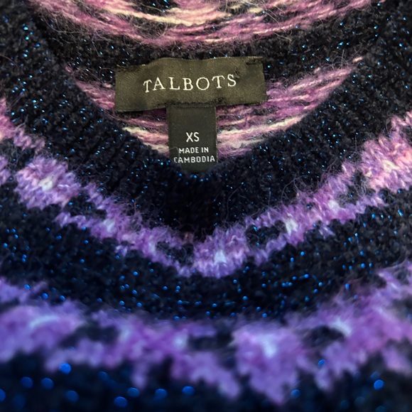 Talbots Black and Pink Cowl Neck Sweater - Picture 5 of 5